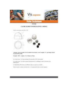 Cache Ecrou ou cache tête vis Tête hexagonale TH M4... 2