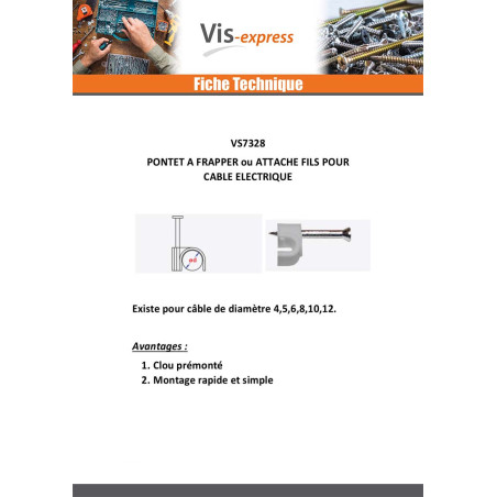 1 x Lot de 15 Pontet Câble électrique Diamètre 4
