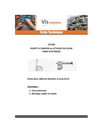 Pontet à FRAPPER Diamètre 8 nylon blanc