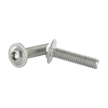 1 x Vis métaux BHC (Tête Bombée Hexagonal creux) Embase collerette M6X20 Clé de 4 HC4 Inox A2 Noir