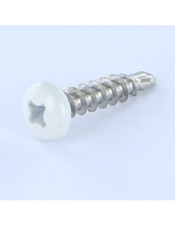 Vis autoperceuse Tête cylindrique TC Pozi FIL AGLO 5X22 Inox A2 RAL9010 blanc pur