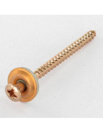 Vis faitage Tête fraisée bombée TFB Pozi Inox A2 cuivre Rondelle d'étanchéite EPDM 5X250