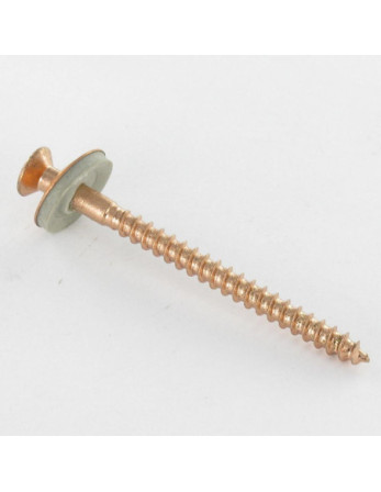 Vis faitage Tête fraisée bombée TFB Pozi Inox A2 cuivre Rondelle d'étanchéite EPDM 5X250