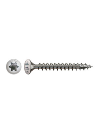 Spax Vis bois Tête fraisée bombée TFB T-STAR TORX T20 4.5X50 Filetage total Inox A2