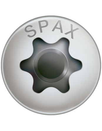 Spax Vis bois Tête fraisée bombée TFB T-STAR TORX T15 3.5X20 Filetage total Inox A2