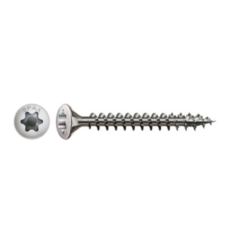 1 x Spax Vis bois Tête fraisée bombée TFB T-STAR TORX T15 3.5X30 Filetage total Inox A2