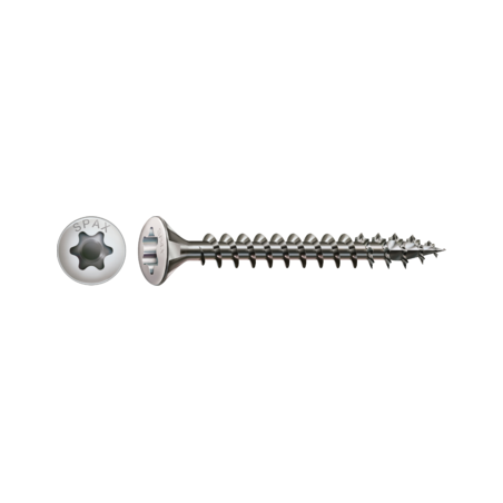 1 x Spax Vis bois Tête fraisée bombée TFB T-STAR TORX T15 3.5X16 Filetage total Inox A2