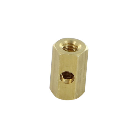 1 x BORNES Laiton Hexagonal 7X12 Percée et taraudée M4/P70 PLAT