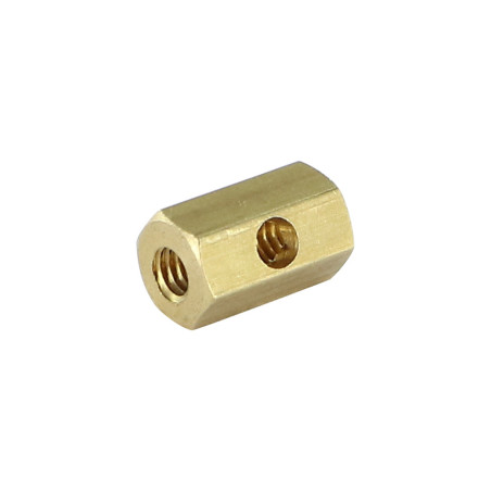 1 x BORNES Laiton Hexagonal 7X12 Percée et taraudée M4/P70 PLAT