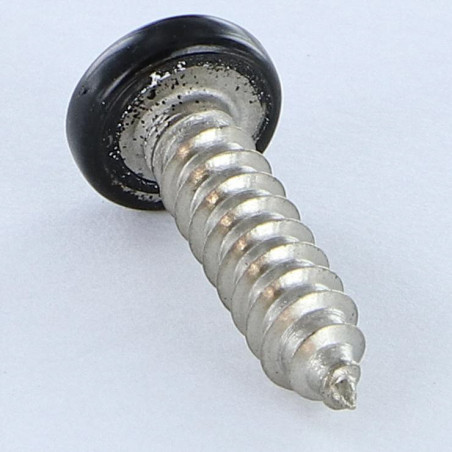 1 x Vis tôle Inox A2 tête cylindrique bombée large Pozi 4.8X19 RAL9005 noir foncé
