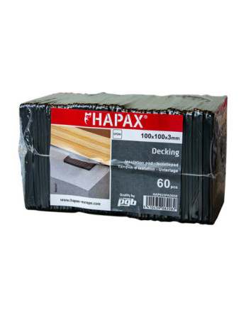 Lot de 60 Tampons de protection de lambourde 100X100X3 EPDM