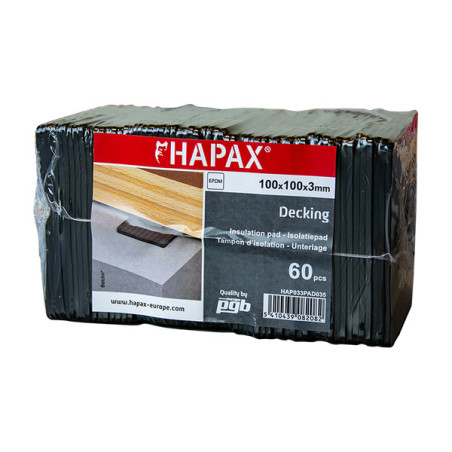 1 x Lot de 60 Tampons de protection de lambourde 100X100X3 EPDM