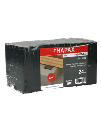 Lot de 24 Tampons de protection de lambourde 100X100X8 EPDM