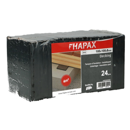1 x Lot de 24 Tampons de protection de lambourde 100X100X8 EPDM