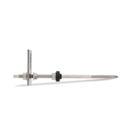 1 x Vis double filetage panneau solaire Avec PLATINE 10X160 Inox A2