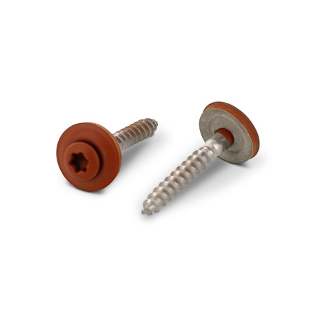 1 x Vis faitage Tête fraisée bombée TFB TORX T20 Inox A2 RAL8004 brun cuivre 4.5X120RD.EPDM
