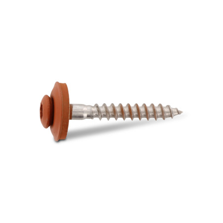 1 x Vis faitage Tête fraisée bombée TFB TORX T20 Inox A2 RAL8004 brun cuivre 4.5X120RD.EPDM
