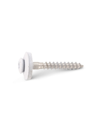 Vis faitage Tête fraisée bombée TFB TORX T20 Inox A2 RAL9010 blanc pur 4.5X120RD.EPDM