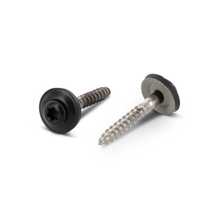 1 x Vis faitage Tête fraisée bombée TFB TORX T20 Inox A2 RAL7016 gris anthracite 4.5X25 Rondelle d'étanchéite EPDM