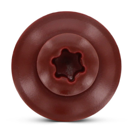 1 x Vis faitage Tête fraisée bombée TFB TORX T20 Inox A2 RAL3009 rouge oxyde 4.5X45 Rondelle d'étanchéite EPDM