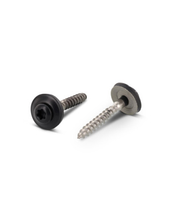 Vis faitage Tête fraisée bombée TFB TORX T20 Inox A2 RAL7016 gris anthracite 4.5X45 Rondelle d'étanchéite EPDM