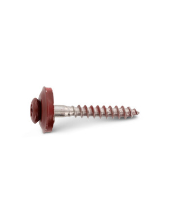 Vis faitage Tête fraisée bombée TFB TORX T20 Inox A2 RAL3009 rouge oxyde 4.5X60 Rondelle d'étanchéite EPDM