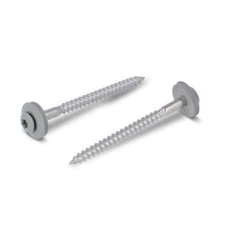 1 x Vis faitage Tête fraisée bombée TFB TORX T20 Inox A2 RAL7030 4,5X25 Rondelle d'étanchéite EPDM