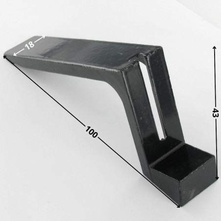 1 x Embase collerette fixe Acier zingué noir 43X100X18 Ref 417/10