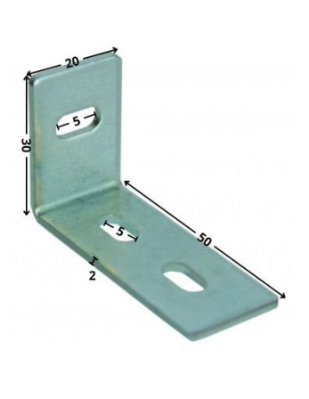 Equerre réglable 30X50X20 3 Trous Acier zingué