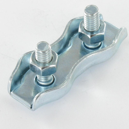 1 x Serre-câble plat duplex Acier zingué Câble De 5