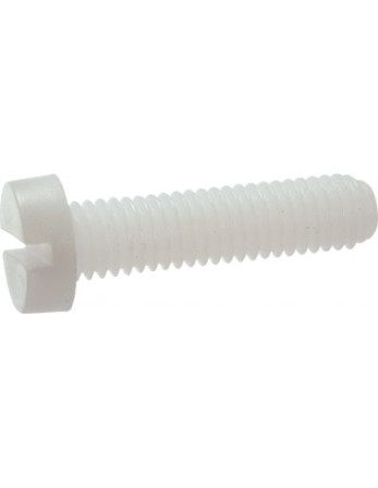Vis métaux Tête cylindrique TC Fendue M3X6 Polyamide 6.6 nylon naturel microvis