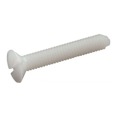 1 x Vis métaux Tête fraisée Fendue M5X30 Polyamide 6.6 nylon naturel