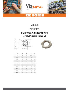 Pal Ecrous autofreinés hexagonaux Inox A2 M14 2