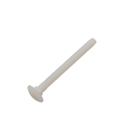 1 x Vis métaux tête ronde collet carré M5X30 nylon naturel