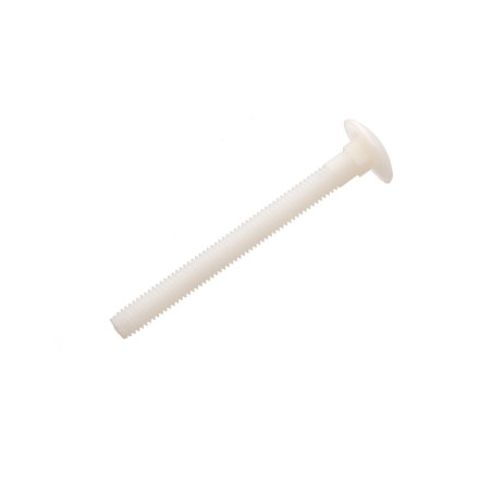 1 x Vis métaux tête ronde collet carré M5X20 nylon naturel