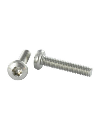 Vis métaux tête cylindrique bombée large TORX T10 M3X4 Inox A4 microvis
