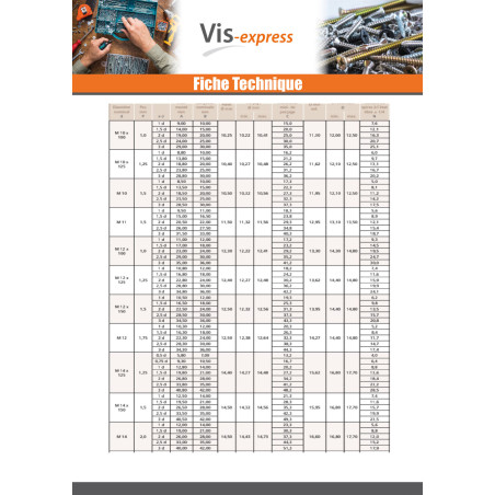 1 x Filet rapporté M8X12 Pas fin Pas de 100 Inox