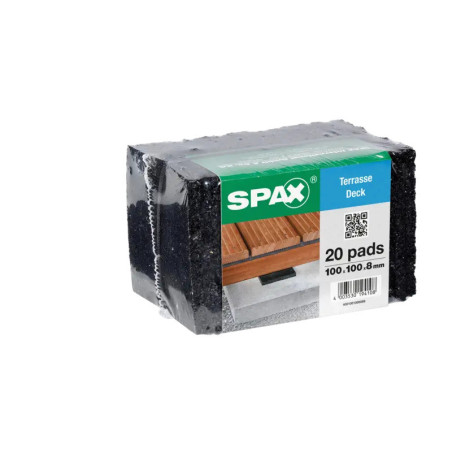 1 x Lot de 20 Tampons de protection de lambourde Spax 100X100X8