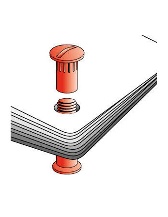 Vis relieur M4X30 Diamètre Tube 5 nylon blanc 2 pièces Mâle femelle