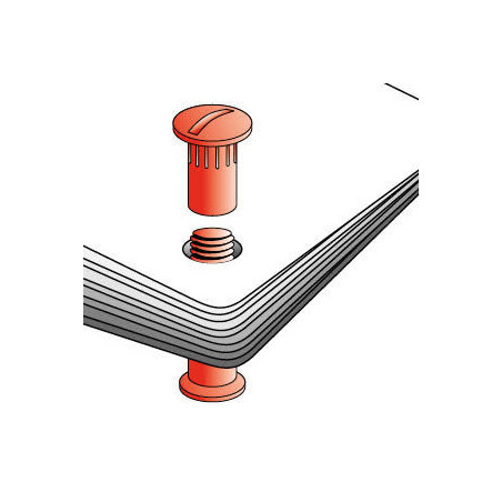 1 x Vis relieur M4X30 Diamètre Tube 5 nylon blanc 2 pièces Mâle femelle