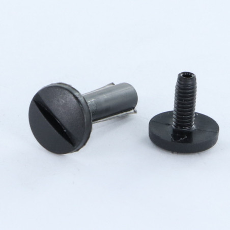 1 x Vis relieur M6X50 Diamètre Tube 8 nylon noir 2 pièces Mâle femelle