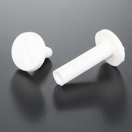 1 x Vis relieur M6X12 Diamètre Tube 8 nylon blanc 2 pièces Mâle femelle