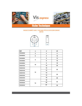 Anneau Avec 1 Vis Sans tête six pans creux (sthc) Diamètre Intérieur 35 Acier zingué