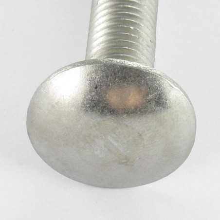 1 x Vis métaux tête ronde collet carré Inox A4 M10X130 Filetage partiel