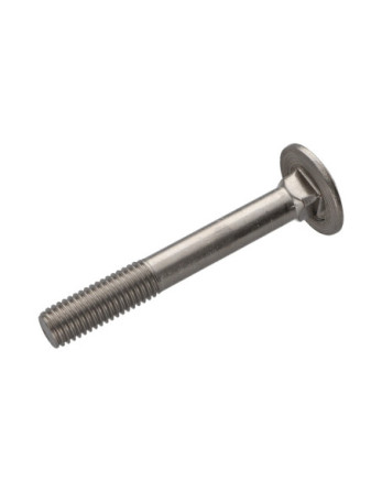 Vis métaux tête ronde collet carré Inox A4 M12X90 Filetage partiel