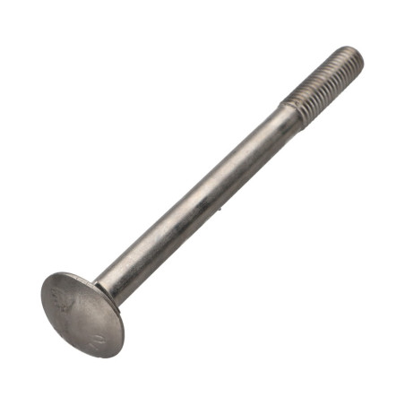 1 x Vis métaux tête ronde collet carré Inox A4 M8X100 Filetage partiel
