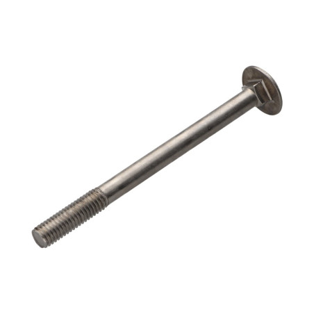 1 x Vis métaux tête ronde collet carré Inox A4 M8X120 Filetage partiel