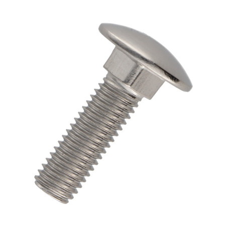 1 x TRCC JAPY tête ronde collet carré Inox A4 M5X16 Filetage total