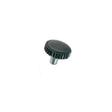 1 x Vis métaux Tête Moletée nylon noir Tige Acier zingué M6X50