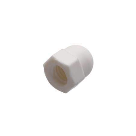1 x Ecrou Borgne Nylon M6 RAL9016 blanc signalisation